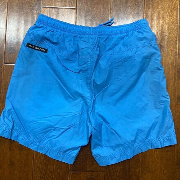 Nike Vintage Baby Blue Navy Swimming Trunks Drawstring Shorts Men's Size Large - Picture 4 of 8